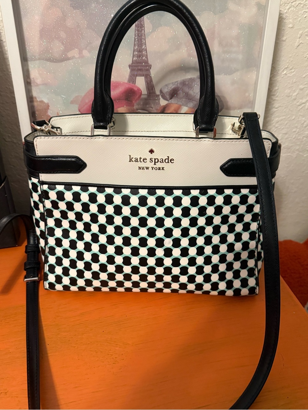 Kate Spade Staci Benay medium Polka Dot Satchel VGUC
